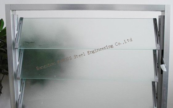Single Tempered Glass Aluminium Louver Mechanism For Invisible Tilt Shutter