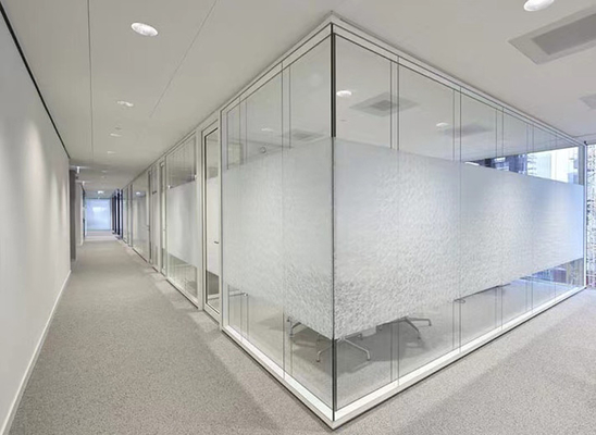 Demountable Frameless Double Glass Partition Walls Sound Insulation