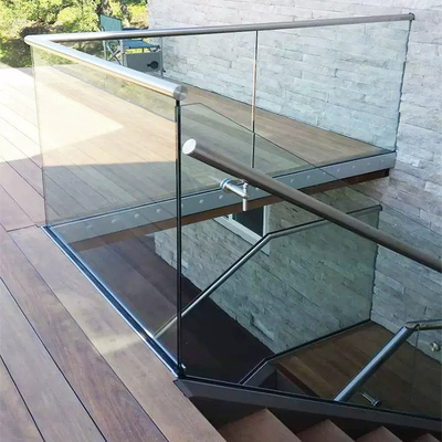 High Permeability Tempered Glass Railing For Staircase Balcony Glass Balustrade