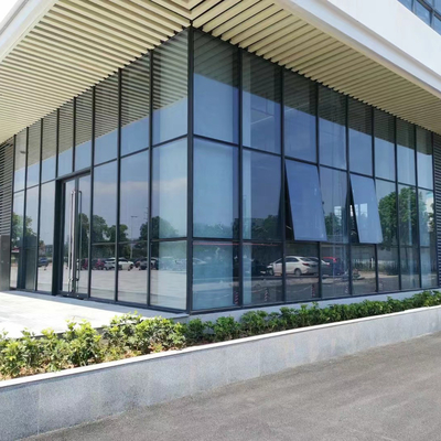 Modern Panel Facade Ribbon Windows Aluminum Glass Frame For Building