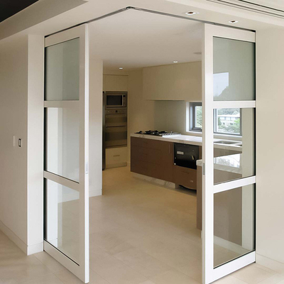 High Strength Aluminum Corner Sliding Doors Embedded Hidden Sound Insulation Glass Door