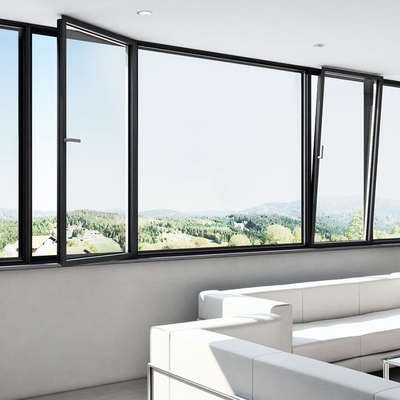 Modern Panel Facade Ribbon Windows Aluminum Glass Frame For Building