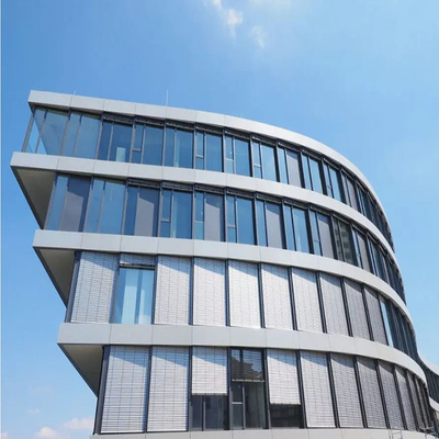 Lightweight Aluminum Framed Glass Curtain Wall Facade Cladding Heat Insulation