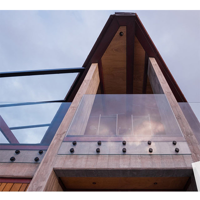 Balcony Frameless Balustrades 2205 Glass Railing Stainless Steel Side Mount Spigot