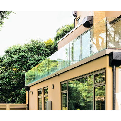 Balcony Frameless Balustrades 2205 Glass Railing Stainless Steel Side Mount Spigot