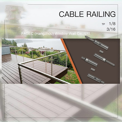 Horizontal Stainless Cable Balustrade Handrail For Balcony Stair Hand Railings Systems