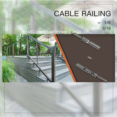 Horizontal Stainless Cable Balustrade Handrail For Balcony Stair Hand Railings Systems