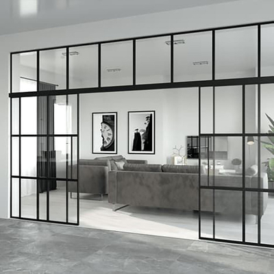 6 - 12mm Thick Customizable Tempered Glass Partition Walls With Door Easy To Install