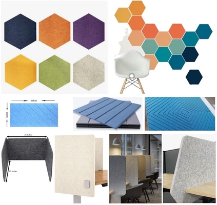 Graphic Room Decorative Sandwich Wall Panels Absorbs Sound Polyester Acoustic Panel