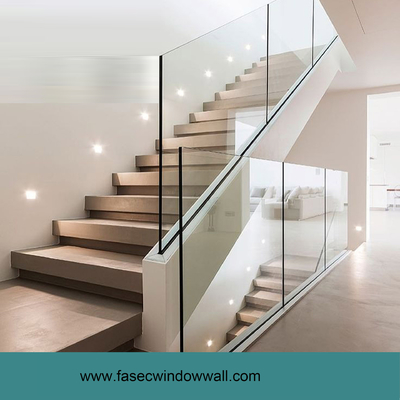 90mm - 120mm Height Glass Railing Powder Coated / Polished / Brushed / Anodized