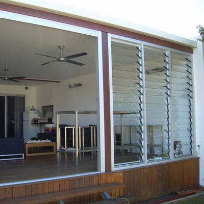 Adjustable Glass Shutter Windows With 304 Stainless Steel Screen
