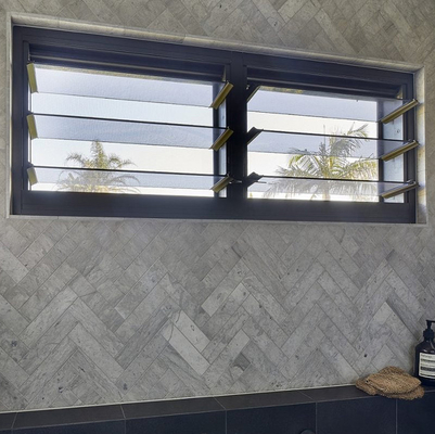 Adjustable Frosted Glass Louver Window For Bathroom With Ventilation Privacy Function