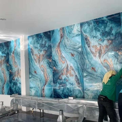 Interior Decoration 3D Printing Wall Plastic UV Marble PVC Panels For Hotel