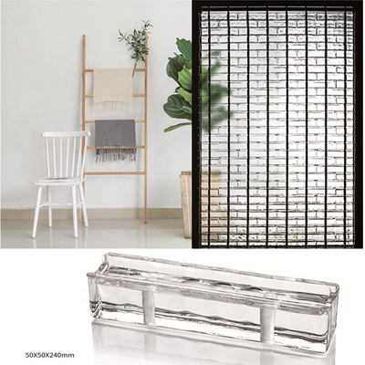 Hot Melt Bubble Solid Glass Wall Block 50*100*200mm Color Bar Glass Interior Decorative Brick