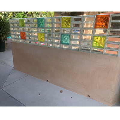 Clear Ice Textured Glass Bricks With Grooved Card Slots Customizable Color Crystal Glass Blocks