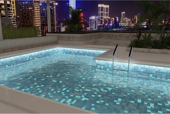 Contemporary Mosaics Glowing Tiles Glow In The Dark Swimming Pool Tiles