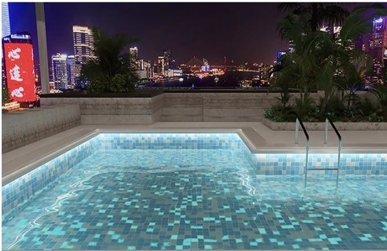 Classic Style Square Glazed Porcelain Glow In The Dark Tiles For Swimming Pools