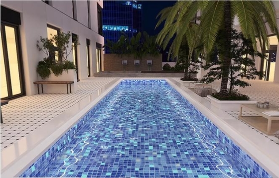 Classic Style Square Glazed Porcelain Glow In The Dark Tiles For Swimming Pools