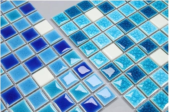 Classic Style Square Glazed Porcelain Glow In The Dark Tiles For Swimming Pools