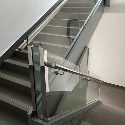 900mm / 1100mm Customized Handrail Glass Balustrade With 8mm - 17.5mm Glass Thickness
