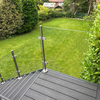 Balcony Handrail Glass Balustrade With Aluminium / Stainless Steel Tube 42.4x1.5mm