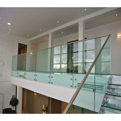 Balcony Handrail Glass Balustrade With Aluminium / Stainless Steel Tube 42.4x1.5mm