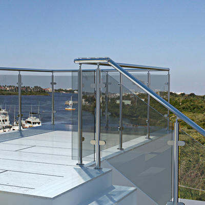 High Speed Rail Mounted Handrail Glass Balustrade With High Durability Over 5 Years
