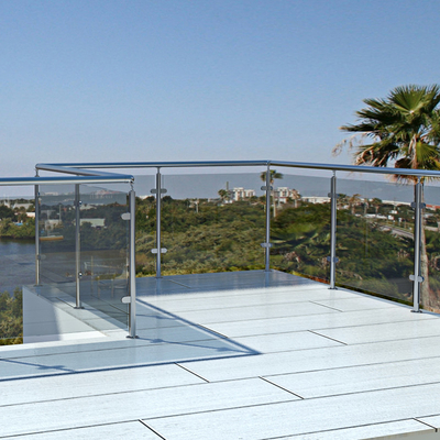 High Speed Rail Mounted Handrail Glass Balustrade With High Durability Over 5 Years