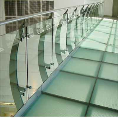 Modern Aluminium Glass Handrail With 8mm - 17.5mm Glass