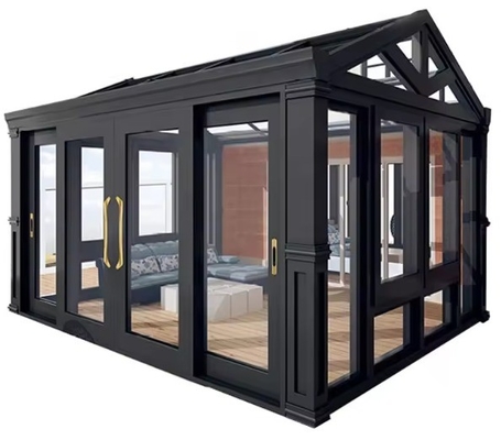Customized Size Free Standing Aluminum Sunroom With Double Tempered Double Glazed Glass
