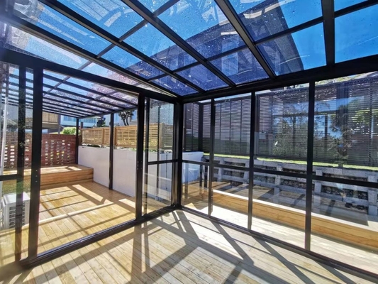 Customized Size Free Standing Aluminum Sunroom With Double Tempered Double Glazed Glass