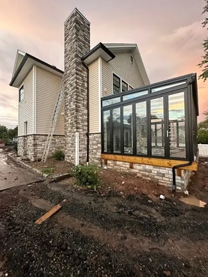 Customized Size Free Standing Aluminum Sunroom With Double Tempered Double Glazed Glass