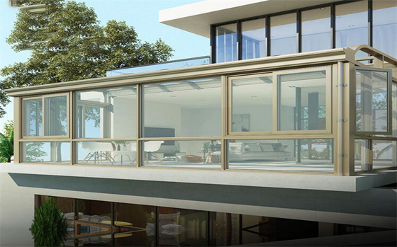 Customized Size Free Standing Aluminum Sunroom With Double Tempered Double Glazed Glass