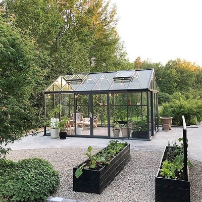 Free Standing Villa Winter Garden Waterproof Triangle Sunroom With Sliding Door Access