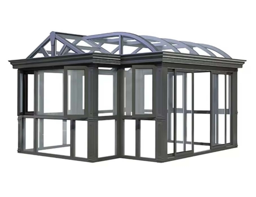Sliding Double Door Veranda Aluminum Glass Winter Garden Sunroom For Office Building