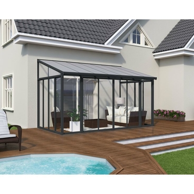 Waterproof Aluminum Frame Glass House Prefab Greenhouse with Customized Size Features