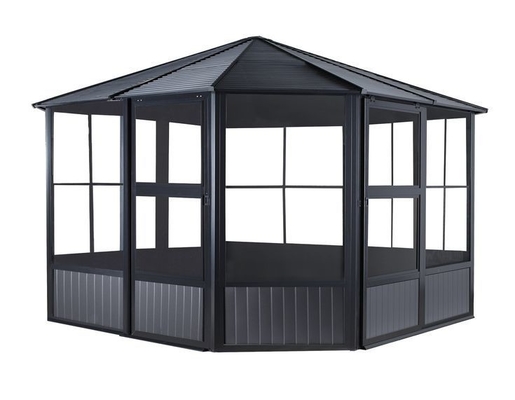Chinese Top Hardware Sunrooms Glass Houses Container House with Polygon Roof Molding