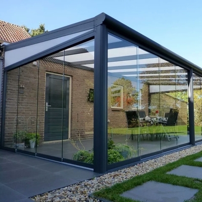 Chinese Top Hardware Sunrooms Glass Houses Container House with Polygon Roof Molding