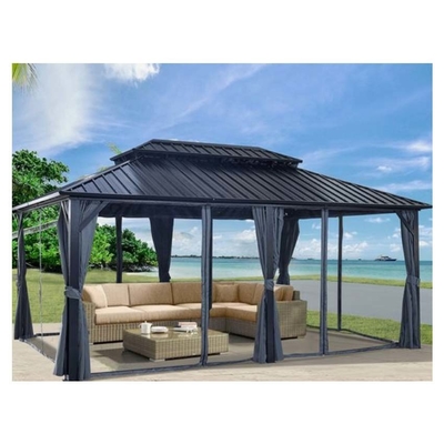 Tempered Glass Roof Portable House With Powder Coated Smooth Finished Aluminum Frame