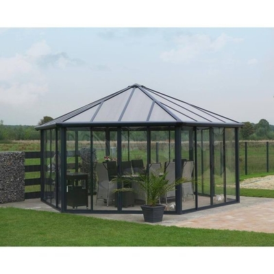 Tempered Glass Roof Portable House With Powder Coated Smooth Finished Aluminum Frame