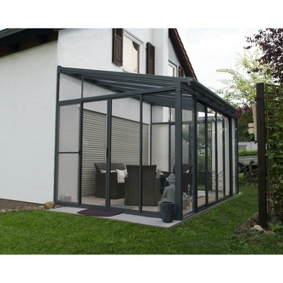 Tempered Glass Roof Portable House With Powder Coated Smooth Finished Aluminum Frame