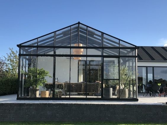 Customized Size Small 4 Season Glass Room Winter Garden House Aluminum Sunroom in Gray
