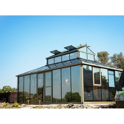 Customized Size Small 4 Season Glass Room Winter Garden House Aluminum Sunroom in Gray