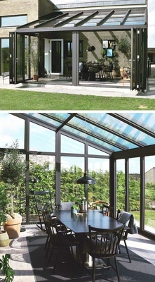 Customized Winter Garden Aluminum Glass Sunroom With Sliding Double Door And Waterproof