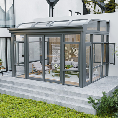 Prefab Greenhouse With Energy Saving Aluminum Frame And Clear Tempered Glass Roof