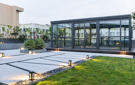 Prefab Greenhouse With Energy Saving Aluminum Frame And Clear Tempered Glass Roof