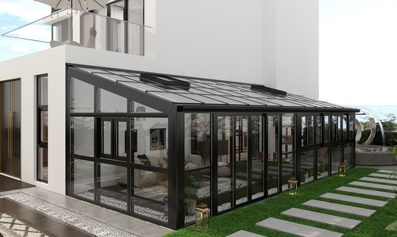 Prefab Greenhouse With Energy Saving Aluminum Frame And Clear Tempered Glass Roof