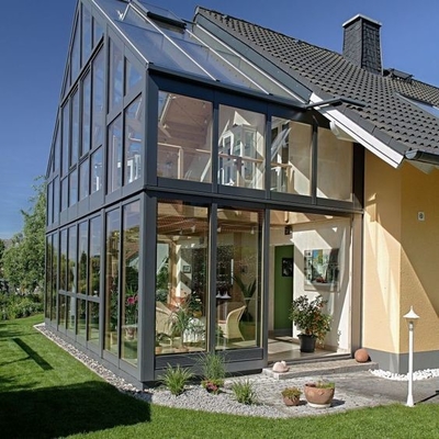Retractable Aluminum Green House Roof For Super Wide Enclosure Glass House Sunrooms