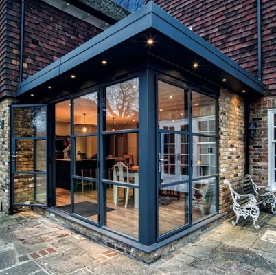 Retractable Aluminum Green House Roof For Super Wide Enclosure Glass House Sunrooms