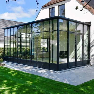 Powder Coated Smooth Finished Aluminum Sunroom Glass House For Winter Garden Elegance